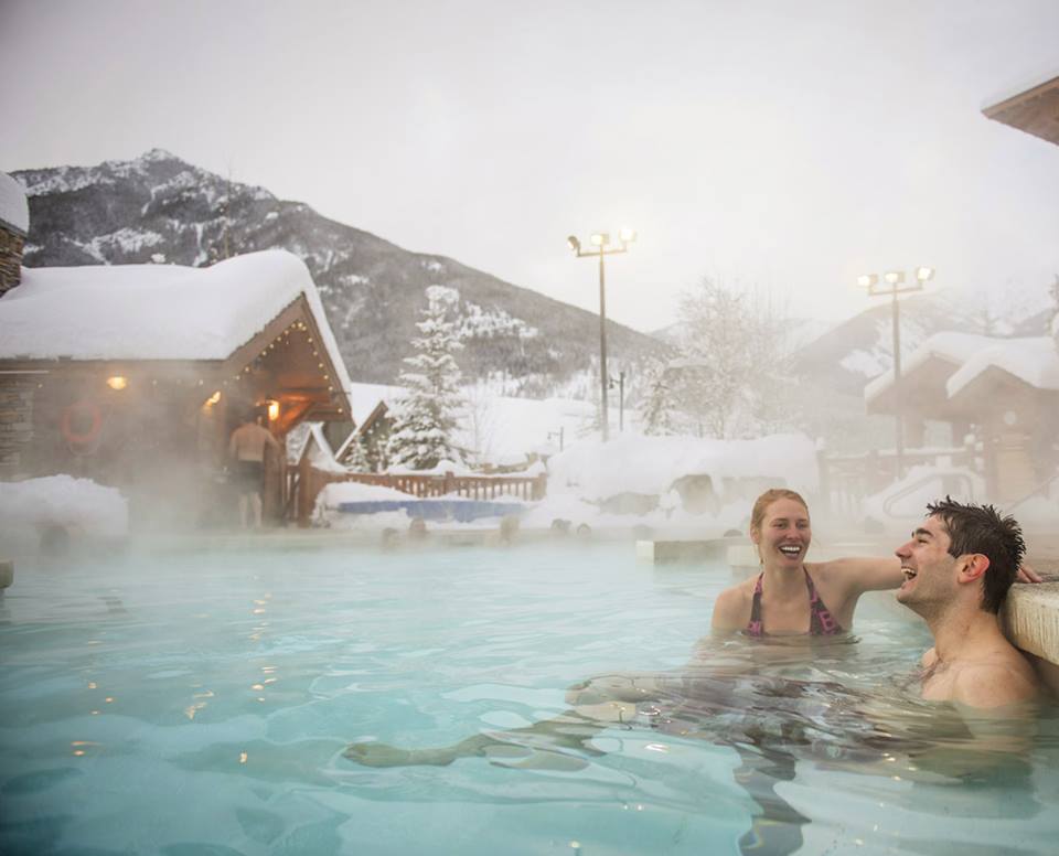 Mountain side hot pools. Photo- Panorama Mountain Resort