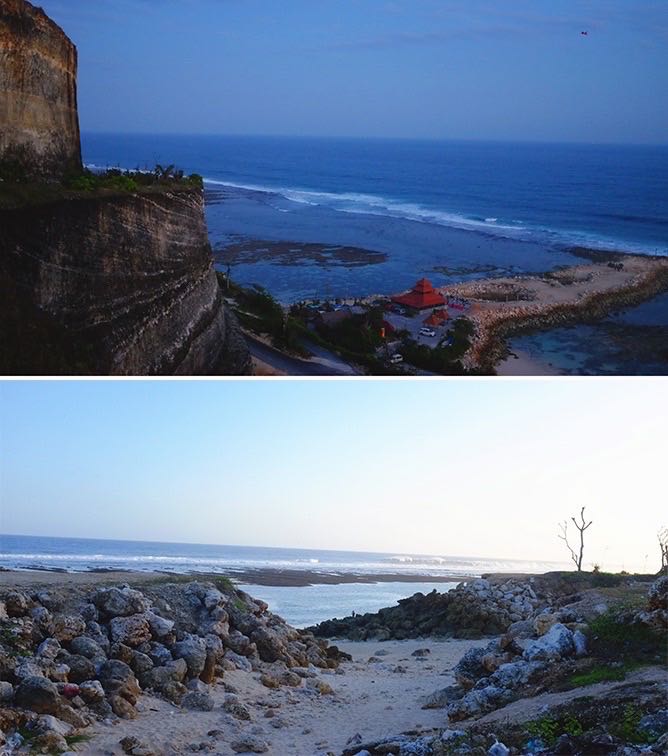 high cliffs at Melasti Beach, Bukit Peninsula