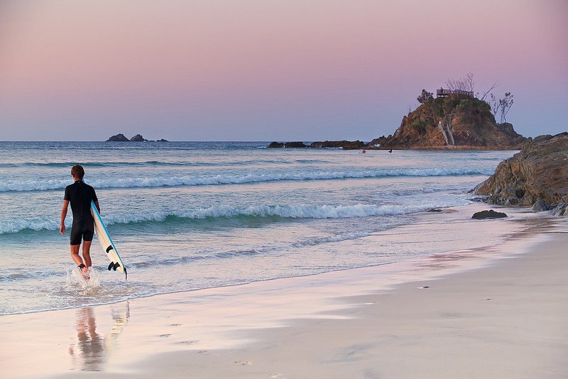 Surfing the pass, Byron Bay