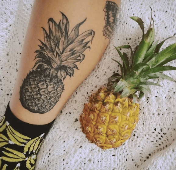 cross tattoo pai thailand, pineapple