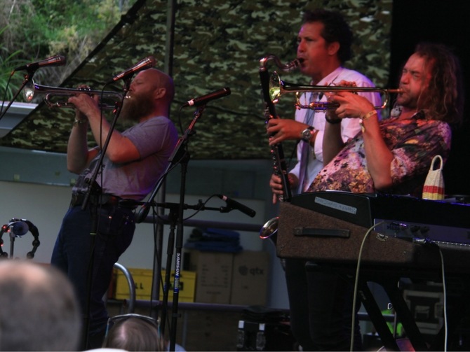 WOMAD New Zealand band playing instruments