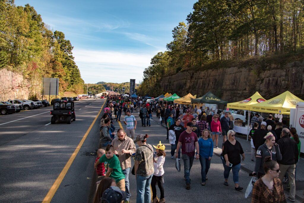 Food stalls at Bridge Day
