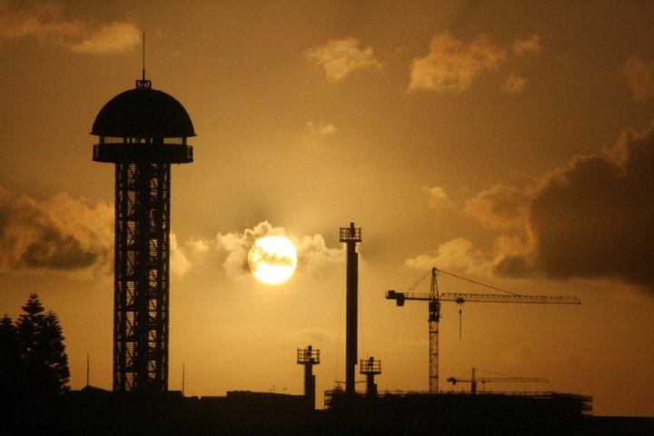 Sunset over queens Wharf Tower