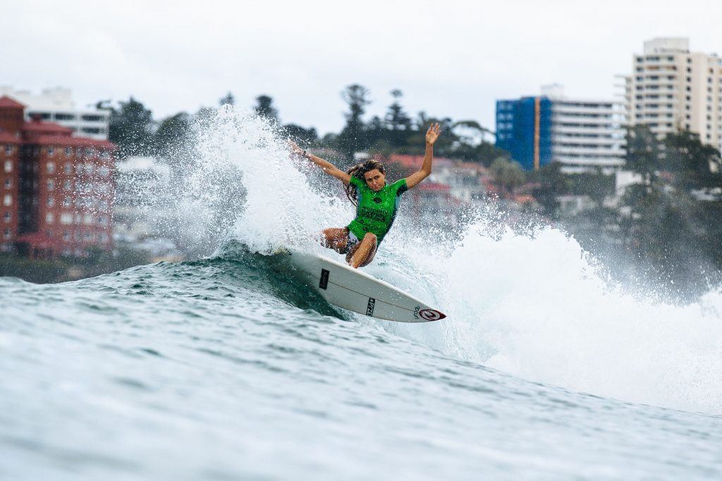 Alana Blanchard surfing at the VISSLA Sydney Surf Pro