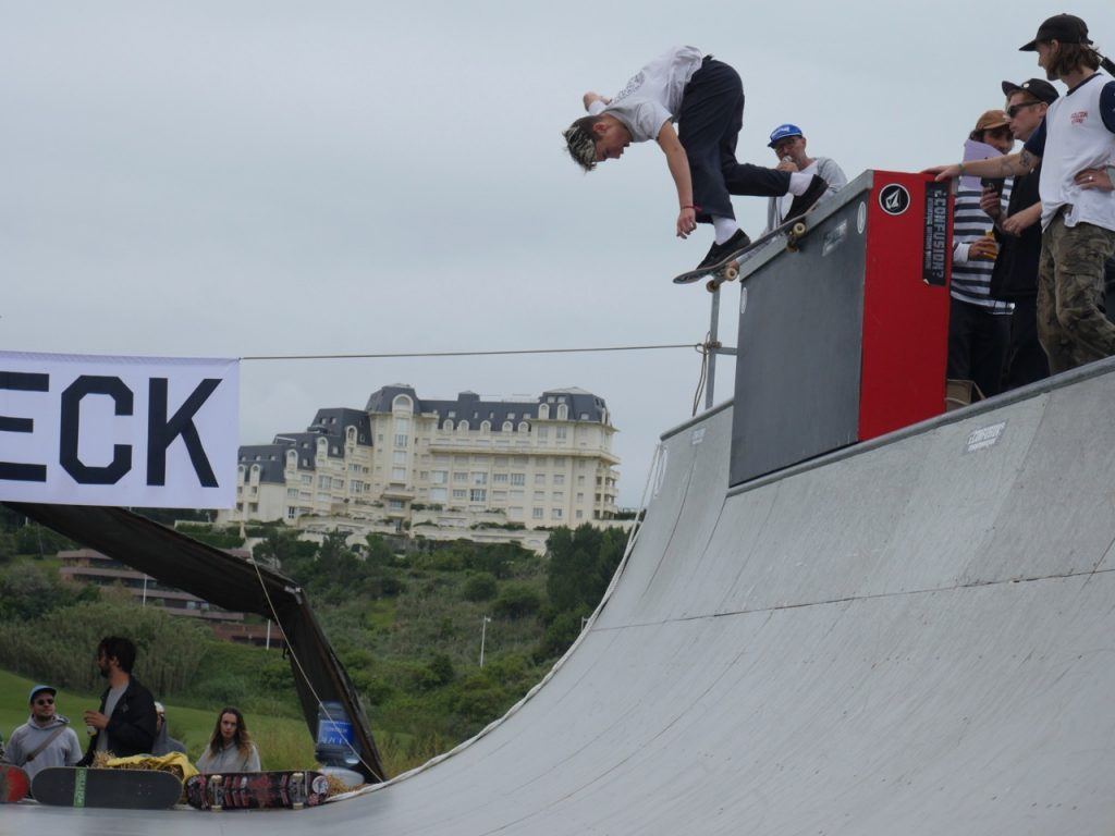 skateboarding at wheels and waves festival