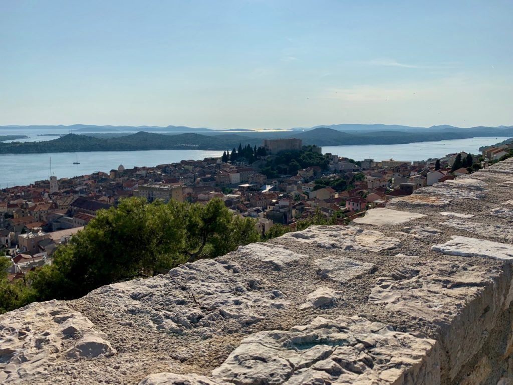 perfect spot to grab a glass of wine as the sun goes down over Sibenik