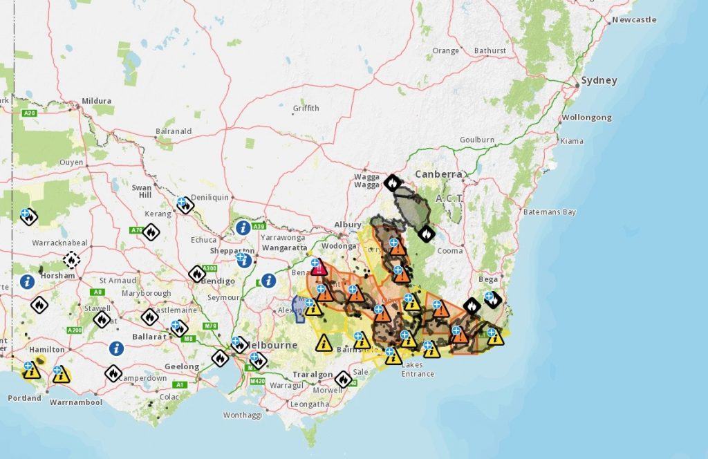 victoria bushfire emergency map