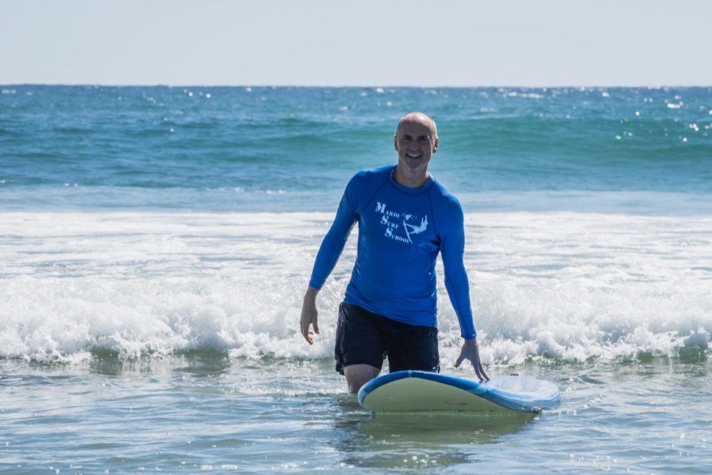 Chip Conley surfing in Mexico