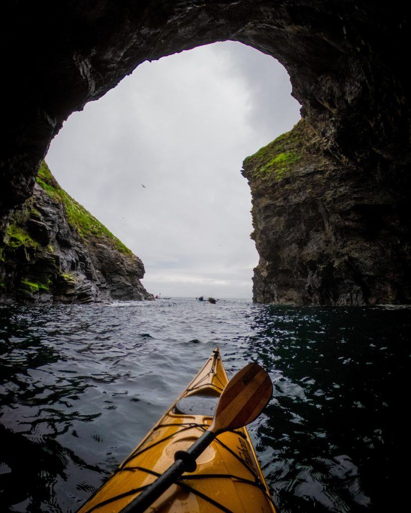 Sea Kayak through a Cave to the Sea