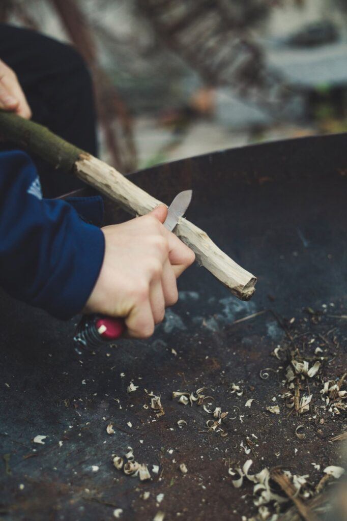 using a penknife camping